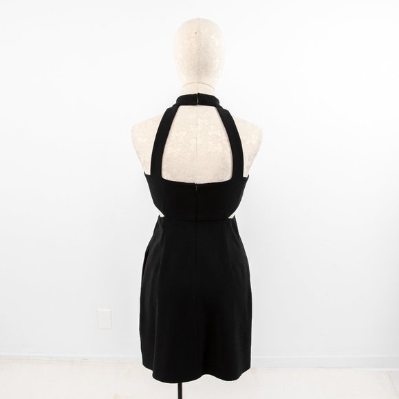 Jill Stuart 4 Caged Cutouts Mini Dress Black LBD - Picture 6 of 13
